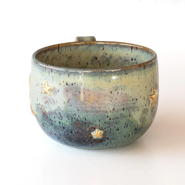 Altın Ay ve Yıldızlı Stoneware Kupa - mug - 03
