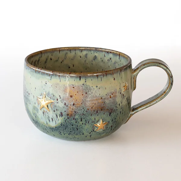 Altın Ay ve Yıldızlı Stoneware Kupa - mug - 04