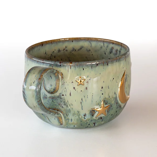 Altın Ay ve Yıldızlı Stoneware Kupa - mug - 05