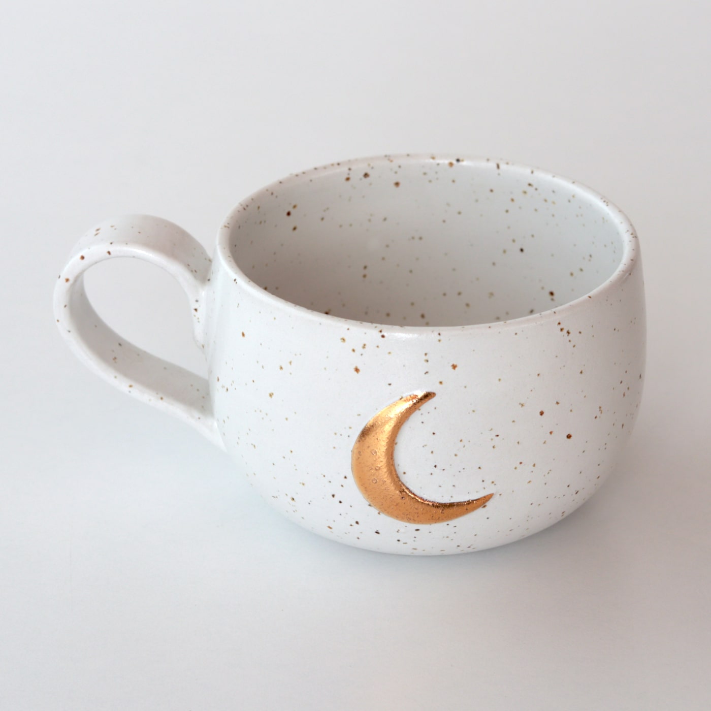 Kupa Bardak - Altın Aylı Beyaz Mug - Coffee-seymaates