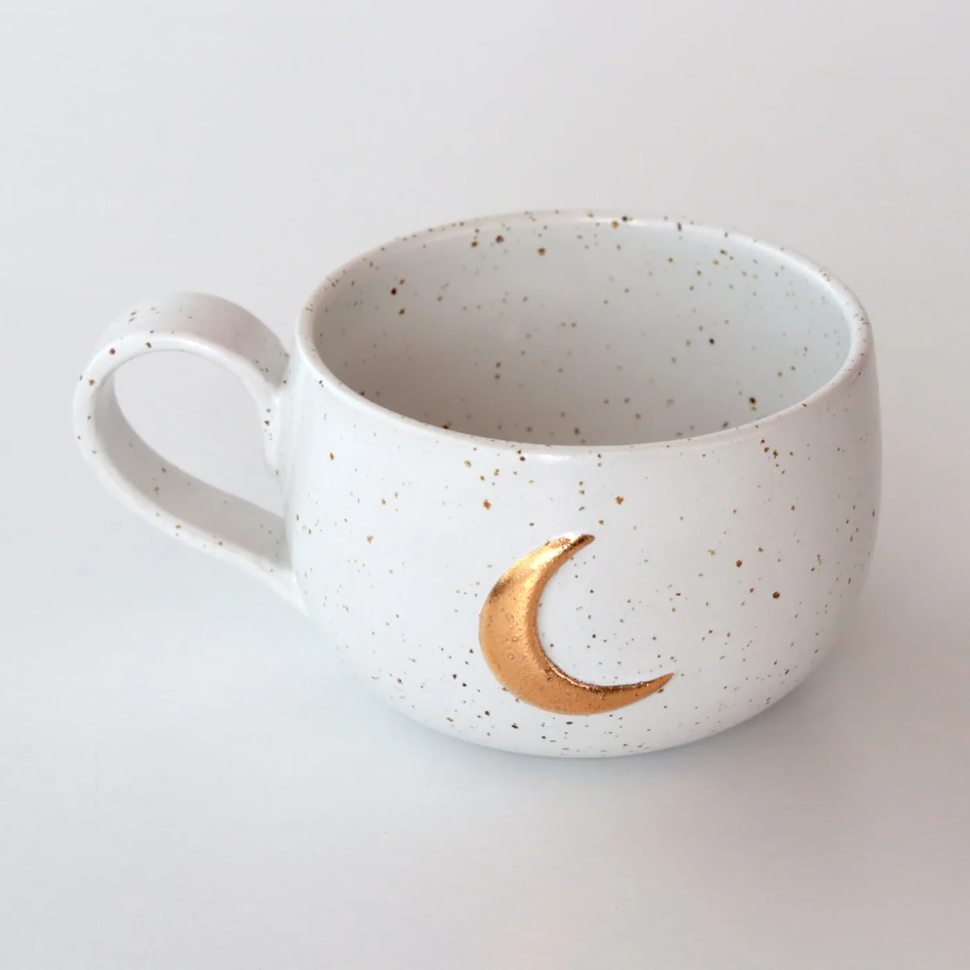 Kupa Bardak - Altın Aylı Beyaz Mug - Coffee-seymaates